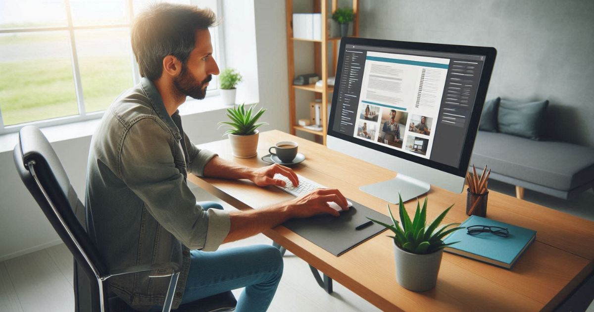 web designer designing the website